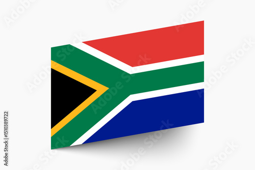 Flag of South Africa. South Africa flag official colors tilted icon digital vector illustration design.