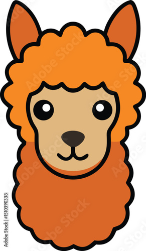 Adorable Orange Llama Illustration Cute Cartoon Animal Design