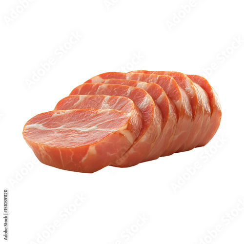 Ham 3d icon isolated on a transparent background