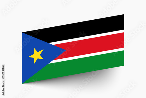 Flag of South Sudan. South Sudan flag official colors tilted icon digital vector illustration design.