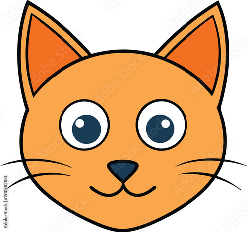 cat head icon clipart vector on transparent background