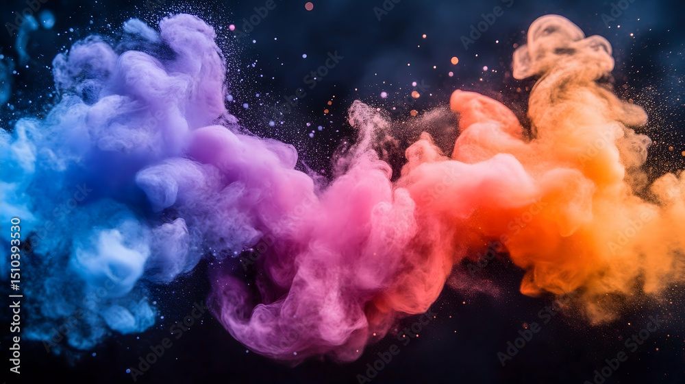 Fototapeta premium Abstract swirls of vibrant, colorful smoke