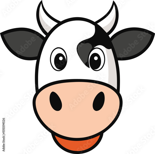cow head icon clipart vector on transparent background