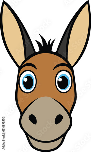 donkey head icon clipart vector on transparent background