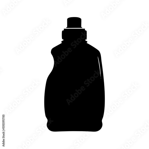Detergent Bottle Black Silhouette – Cleaning Product Icon


