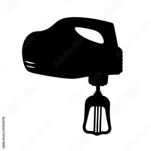 Hand Mixer Black Silhouette – Kitchen Appliance Icon


