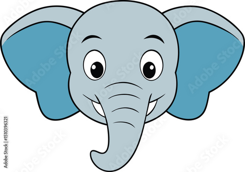 elephant head clipart vector on transparent