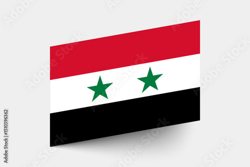 Flag of Syria. Syria flag official colors tilted icon digital vector illustration design.