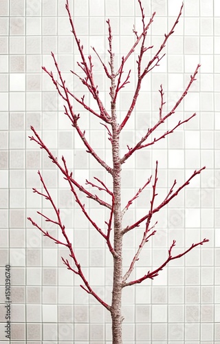 Autumn Concept, Leafless tree isolated background