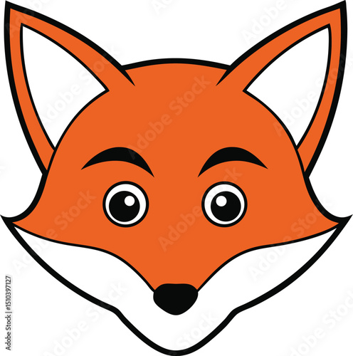 fox head clipart vector on transparent