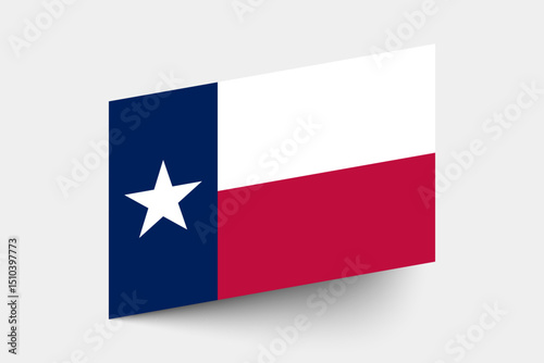 Flag of Texas. Texas flag official colors tilted icon digital vector illustration design.