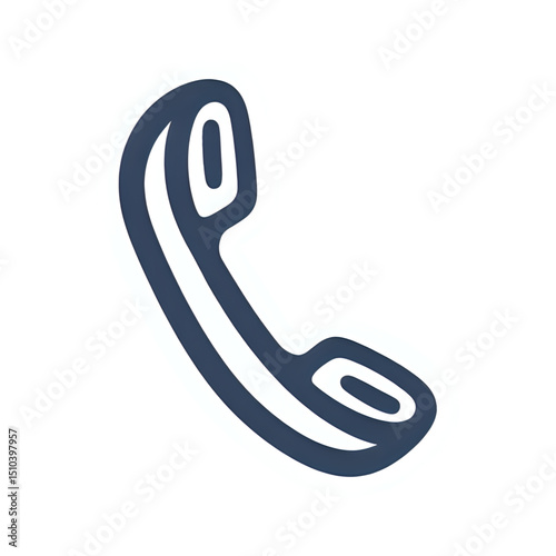 Phone icon vector illustration of telephone handset for communication design on transparent background