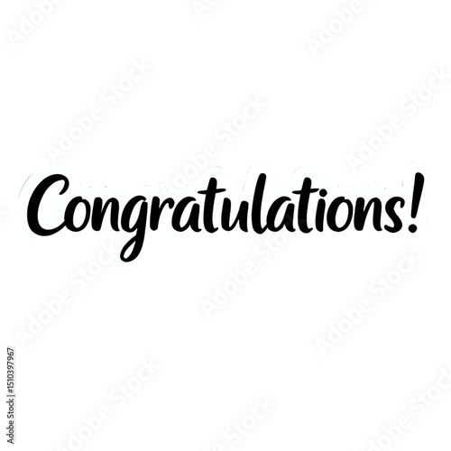 Congratulations card vector design for graduation success and achievements on transparent background