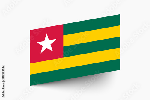 Flag of Togo. Togo flag official colors tilted icon digital vector illustration design.