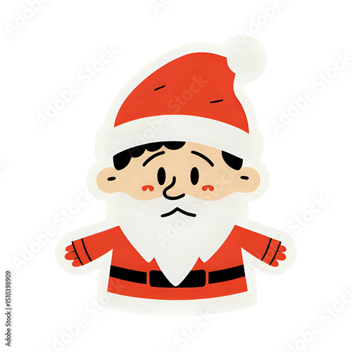 Sad santa claus christmas character vector illustration holiday season art on transparent background