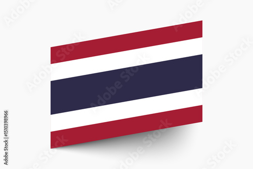Flag of Thailand. Thailand flag official colors tilted icon digital vector illustration design.