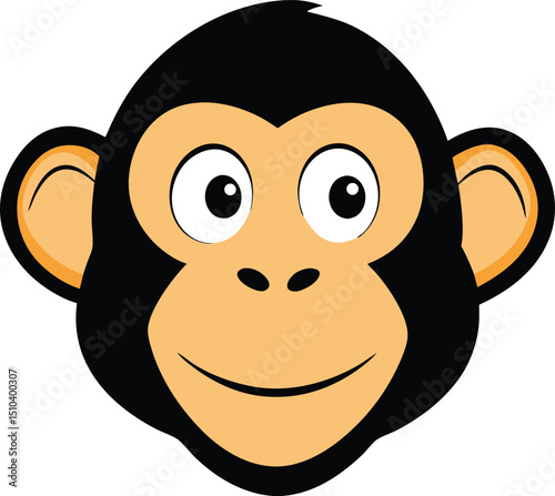 monkey head clipart vector on transparent