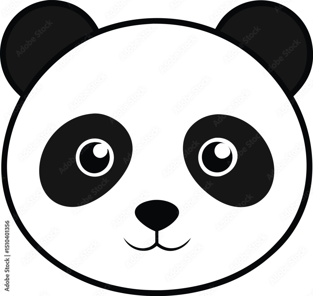 Fototapeta premium panda head clipart vector on transparent