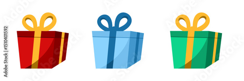 Gift box icon. Gifts and presents for holiday celebration and special sales offer. birthday celebration, special give away pack, anniversary box with wrapping paper