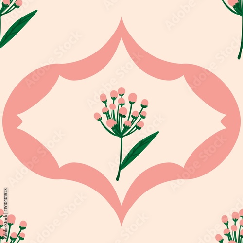 Fototapeta Naklejka Na Ścianę i Meble -  Seamless watercolour and unique floral pattern background for covers, notes, banner. Soft backgrounds colour. Watercolour art work. Flower stalk. Colourful flower.