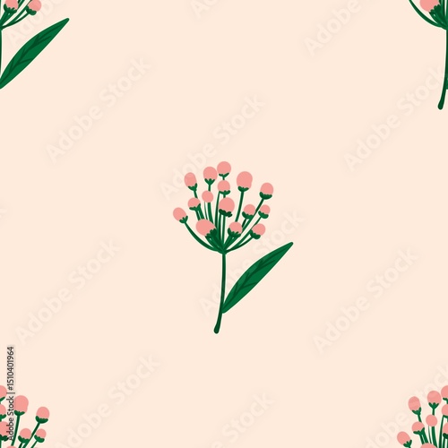 Fototapeta Naklejka Na Ścianę i Meble -  Seamless watercolour and unique floral pattern background for covers, notes, banner. Soft backgrounds colour. Watercolour art work. Flower stalk. Colourful flower.