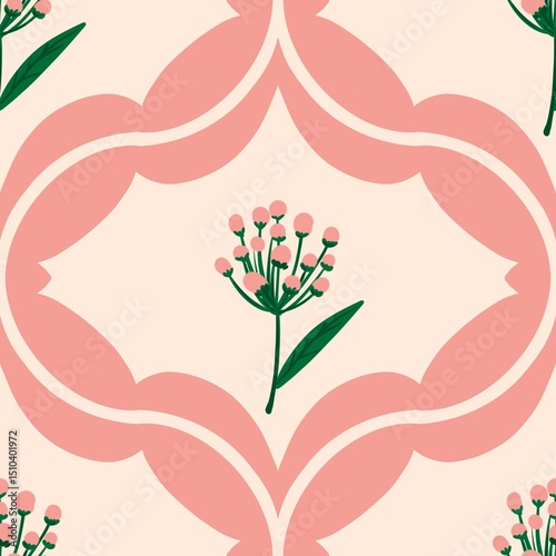 Fototapeta Naklejka Na Ścianę i Meble -  Seamless watercolour and unique floral pattern background for covers, notes, banner. Soft backgrounds colour. Watercolour art work. Flower stalk. Colourful flower.