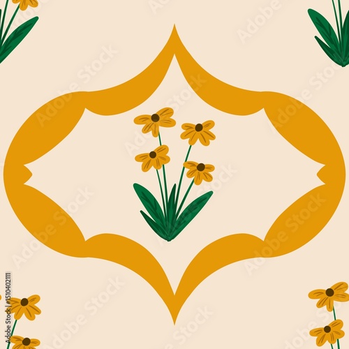 Fototapeta Naklejka Na Ścianę i Meble -  Seamless watercolour and unique floral pattern background for covers, notes, banner. Soft backgrounds colour. Watercolour art work. Flower stalk. Colourful flower.