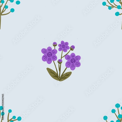 Fototapeta Naklejka Na Ścianę i Meble -  Seamless watercolour and unique floral pattern background for covers, notes, banner. Soft backgrounds colour. Watercolour art work. Flower stalk. Colourful flower.