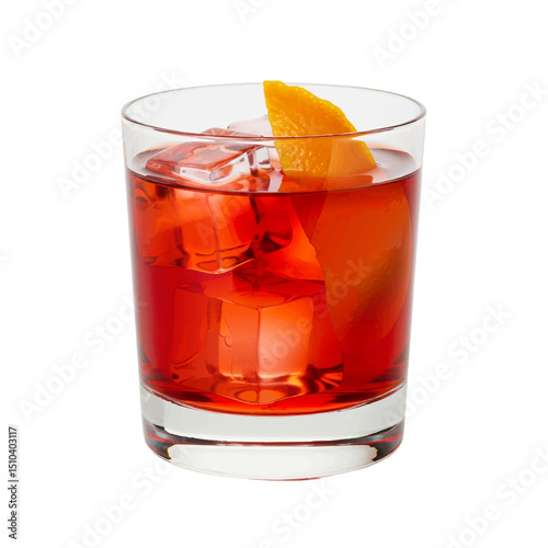 Foto Image of Negroni Cocktail Drink on Transparent PNG Background