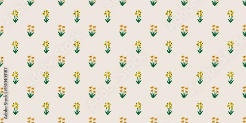 Fototapeta Naklejka Na Ścianę i Meble -  Seamless watercolour and unique floral pattern background for covers, notes, banner. Soft backgrounds colour. Watercolour art work. Flower stalk. Colourful flower.