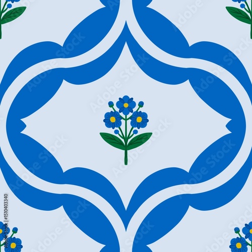 Fototapeta Naklejka Na Ścianę i Meble -  Seamless watercolour and unique floral pattern background for covers, notes, banner. Soft backgrounds colour. Watercolour art work. Flower stalk. Colourful flower.