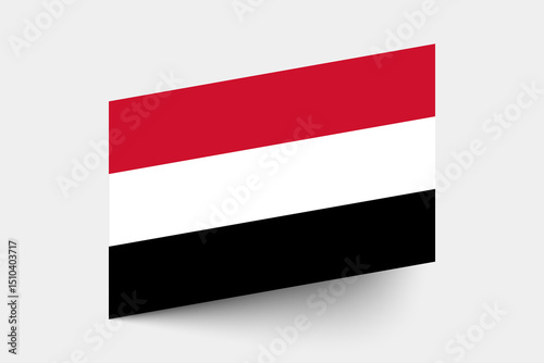 Flag of Yemen. Yemen flag official colors tilted icon digital vector illustration design.