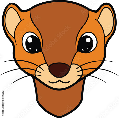 weasel head clipart vector on transparent