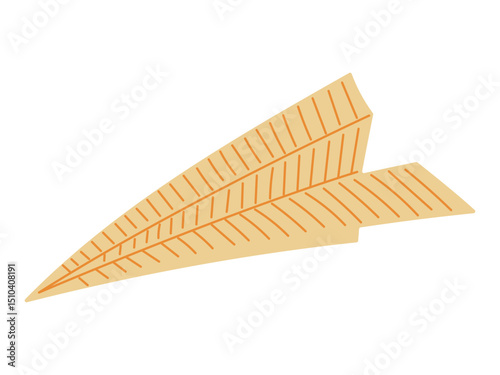 Cute vector paper plane isolated illustration in soft pastel colors. Minimal school or office themed element for kids, educational designs, and creative stationery projects.