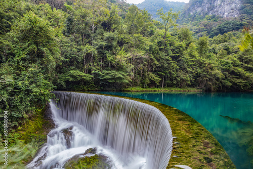 Majestic Mountain Waterfall Nature Landscape Photography With Lush Surroundings