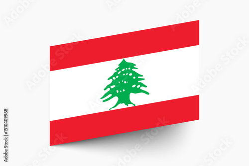 Flag of Lebanon. Lebanon flag official colors tilted icon digital vector illustration design.