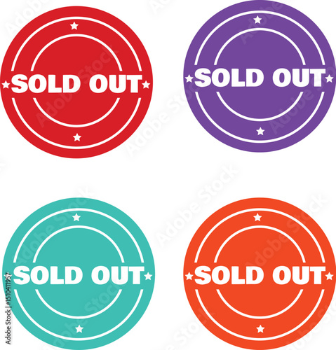 Sold Out Sign – Multi-Colored Bold Design | Retail & Business Concept
