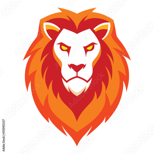 Lion head mascot logo vector art