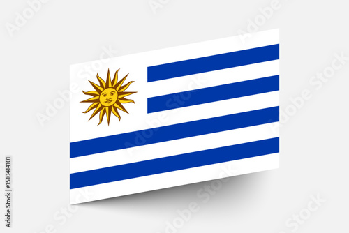 Flag of Uruguay. Uruguay flag official colors tilted icon digital vector illustration design.