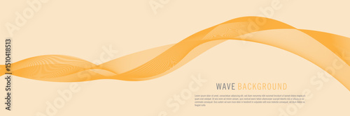 Vector orange line background curve element with white space for text and message design, overlapping layers, vector