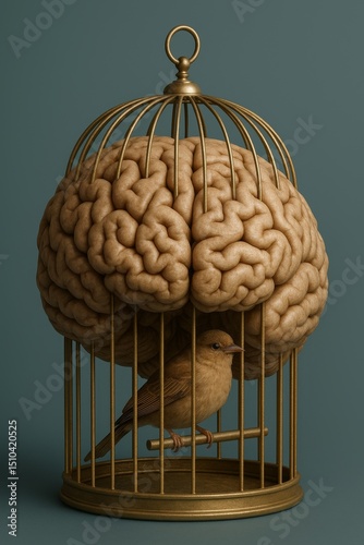 A bird caged within a human brain
