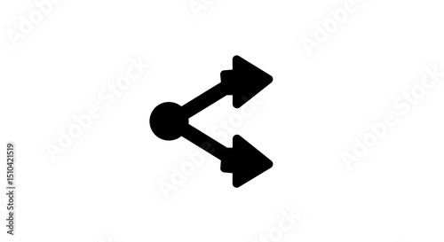 Black USB Share Icon on White Background
