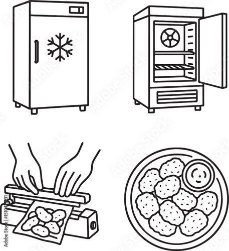 set of Frozen Food industry