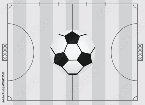 Futsal  field and ball. vector