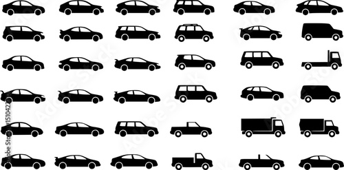 car black and white icon