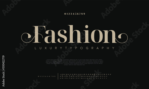 Abstract Fashion font alphabet. Typography typeface uppercase lowercase and number. vector illustration