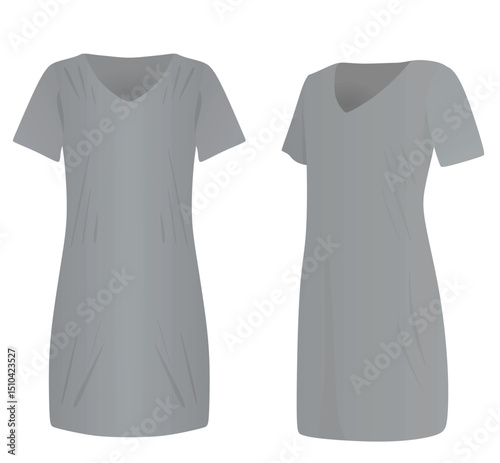 Grey woman dress. vector illustration