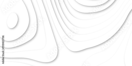 Abstract white paper cut shapes background with shadow and topography map concept texture. White papercut background 3d realistic design use for ads banner and advertising print design vector.