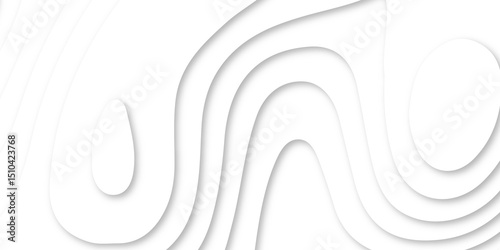 Abstract white paper cut shapes background with shadow and topography map concept texture. White papercut background 3d realistic design use for ads banner and advertising print design vector.