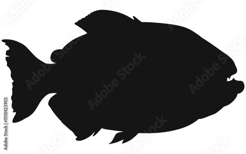 Silhouette vector of a fish predator.